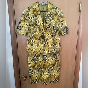 Donna Degnan Vintage Indonesian Pattern Batik Tribal Dress Suit Set Size 6/S